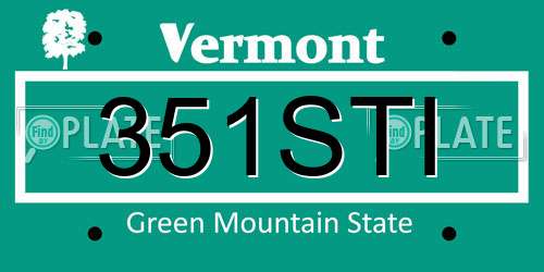 351STI Vermont License Plate