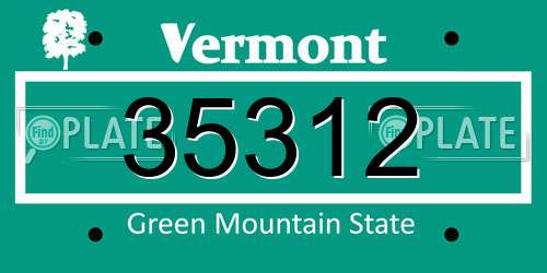 35312 Vermont License Plate
