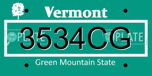 3534CG Vermont License Plate