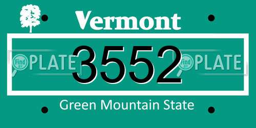 3552 Vermont License Plate
