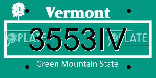 3553IV Vermont License Plate
