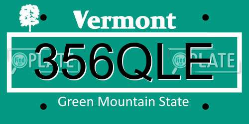 356QLE Vermont License Plate