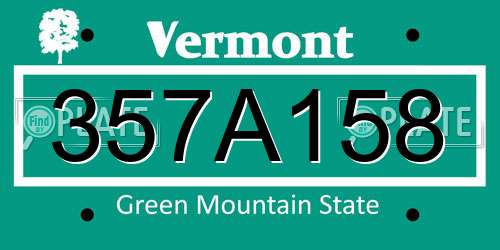 357A158 Vermont License Plate