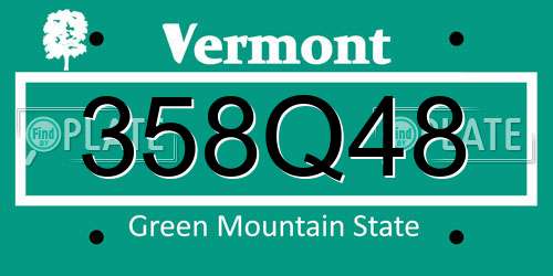 358Q48 Vermont License Plate