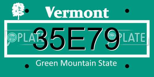 35E79 Vermont License Plate