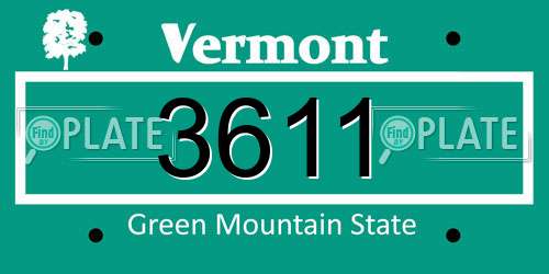 3611 Vermont License Plate