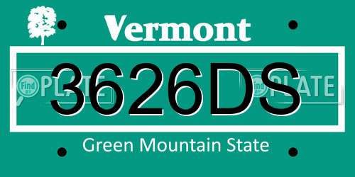 3626DS Vermont License Plate