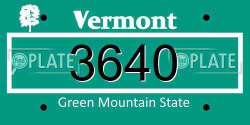 3640 Vermont License Plate