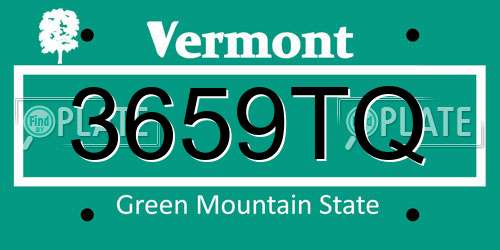 3659TQ Vermont License Plate