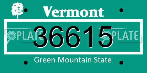 36615 Vermont License Plate