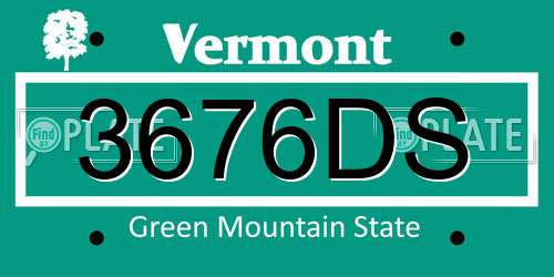 3676DS Vermont License Plate