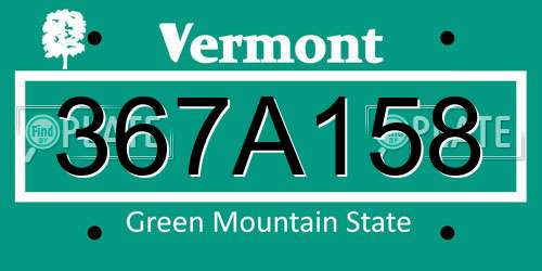 367A158 Vermont License Plate