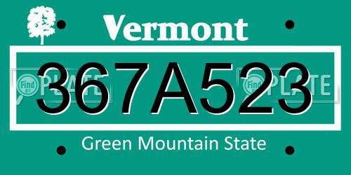 367A523 Vermont License Plate