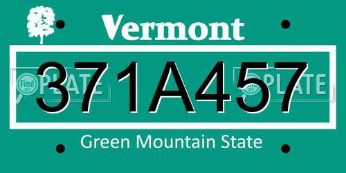 371A457 Vermont License Plate