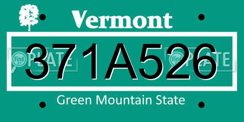 371A526 Vermont License Plate