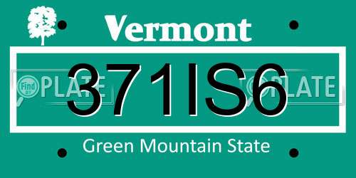 371IS6 Vermont License Plate