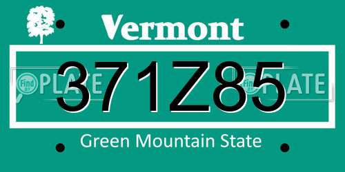 371Z85 Vermont License Plate