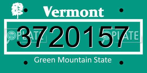 3720157 Vermont License Plate