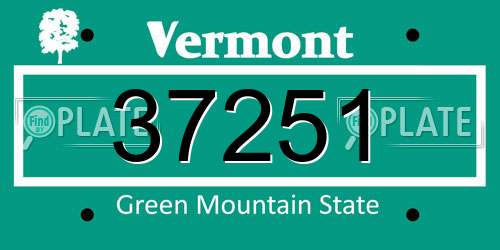 37251 Vermont License Plate