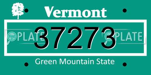 37273 Vermont License Plate