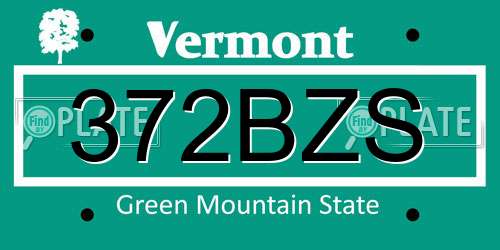 372BZS Vermont License Plate