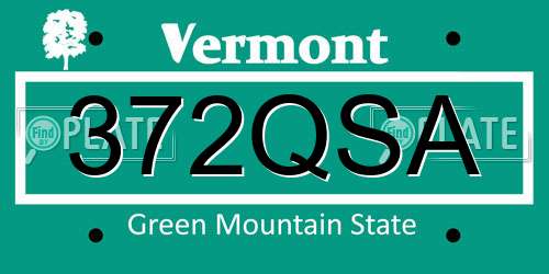 372QSA Vermont License Plate