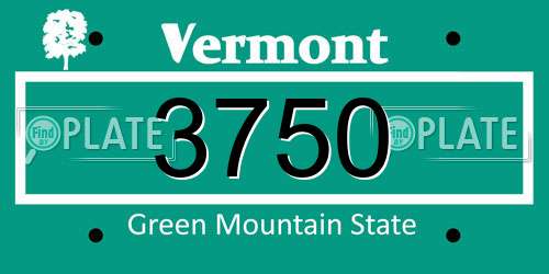 3750 Vermont License Plate