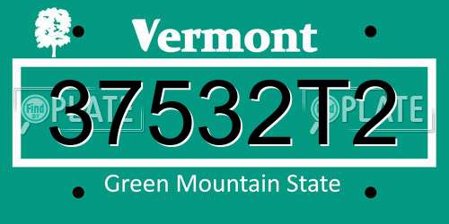37532T2 Vermont License Plate