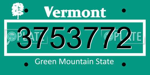 3753772 Vermont License Plate