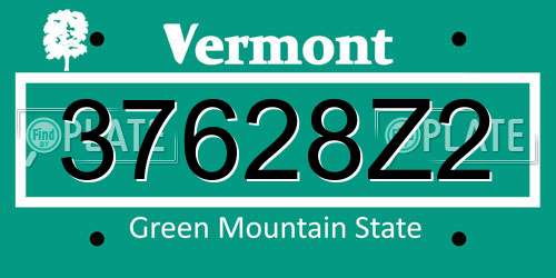 37628Z2 Vermont License Plate
