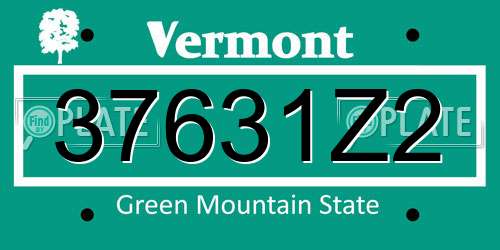 37631Z2 Vermont License Plate