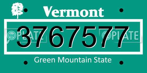 3767577 Vermont License Plate