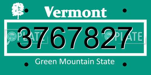 3767827 Vermont License Plate