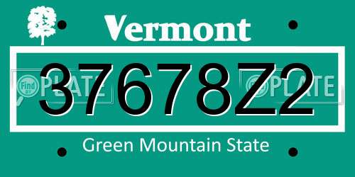 37678Z2 Vermont License Plate