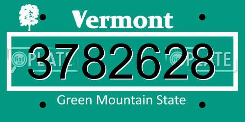 3782628 Vermont License Plate