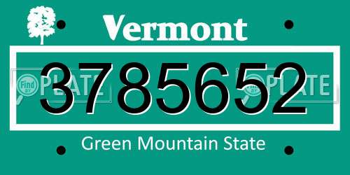 3785652 Vermont License Plate