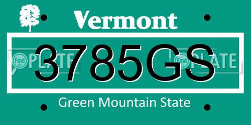 3785GS Vermont License Plate