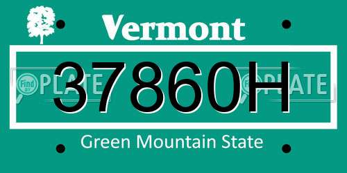 37860H Vermont License Plate