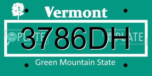 3786DH Vermont License Plate