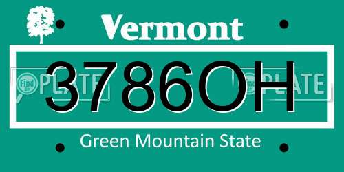 3786OH Vermont License Plate