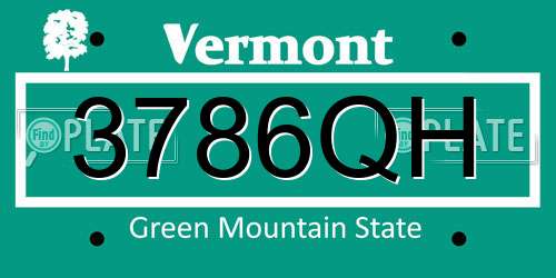 3786QH Vermont License Plate