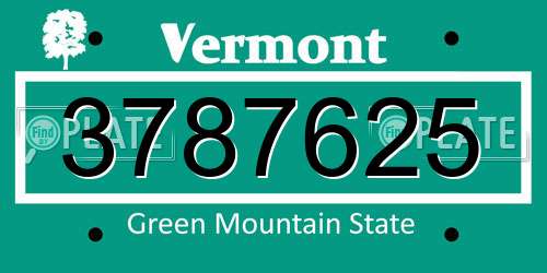 3787625 Vermont License Plate