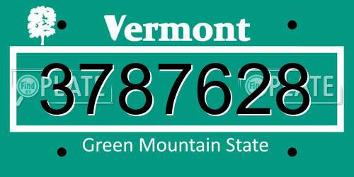 3787628 Vermont License Plate