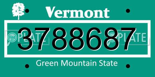 3788687 Vermont License Plate