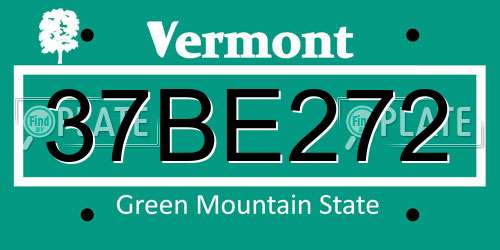 37BE272 Vermont License Plate