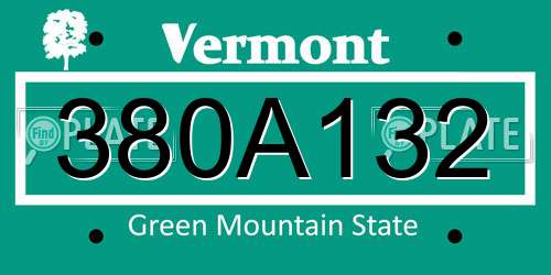 380A132 Vermont License Plate