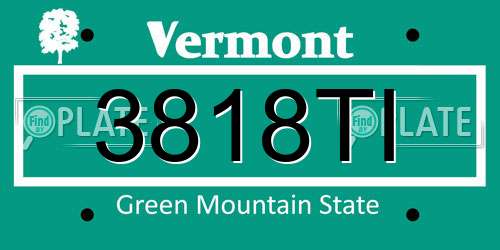 3818TI Vermont License Plate