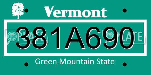 381A690 Vermont License Plate