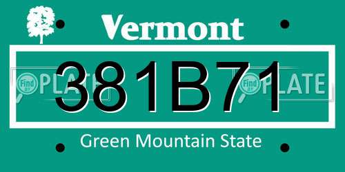 381B71 Vermont License Plate
