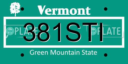 381STI Vermont License Plate